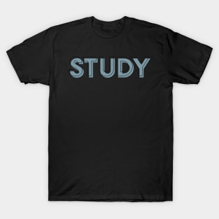 Study Chic Outline School College Class Blue T-Shirt